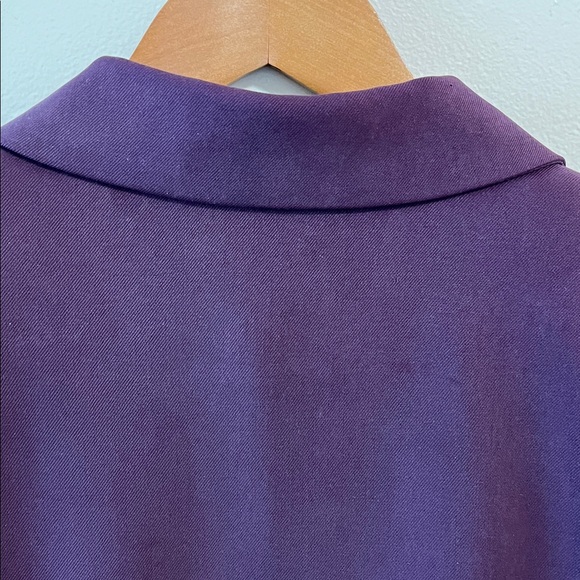 Talbots Jacket Blazer Silk Purple Lined Collared Button Down Silk Vintage 12 - Picture 10 of 13